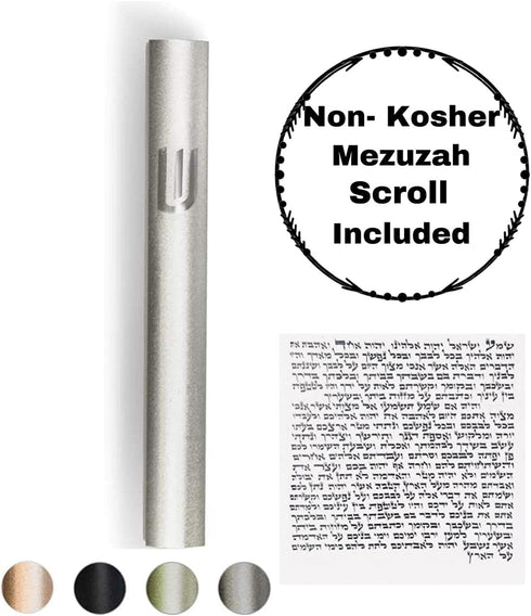 A&S Mezuzot Mezuza Aluminum Waterproof Case Peel & Stick Easy Installation Home Blessing (Silver, 5inch)