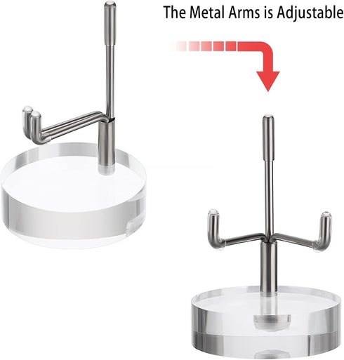 Hipiwe Adjustable Metal Arms Display Stand, Small Easel Holder with Acrylic Base for Fossil, Coral, Geodes, Rock,