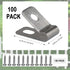 Wire Fence Clips 100 Pcs, Stainless Steel Fencing Mounting Clips with 100 Pcs Screws for 12-16 Gauge Welded Wire