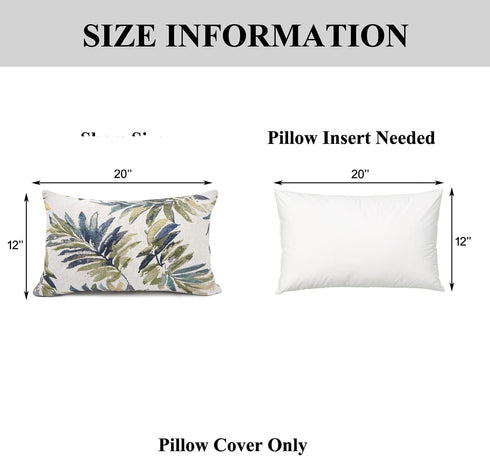 YOUR SMILE Chenille Embroidery Cotton Linen Throw Pillow Case – Decorative Rectangle Cushion Cover 12 X 20 Inches