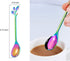 Rainbow Leaf Coffee Spoons, IFeico 4.7 inch Stainless Steel Ice-Cream Tea Sugar Spoons, 5 Pack