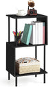 ETELI 3-Tier Side Table Small Tall S-Shaped End Table with Open Book