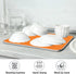 Orange Halloween Day Dish Drying Mat for Kitchen Counter, Absorbent Microfiber Drying Dish Pad, 16 x 18 Inch