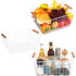 LeleCAT Large White Wire Baskets with Wooden Handles for Storage, Organizer Baskets for Cabinets, Closets, Kitchen
