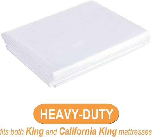 Heavy-Duty King Size Mattress Bag for Moving 78-Inch by 100-Inch Cal King Durable Mattress Storage Bag Sturdy Plastic Mattress Cover Waterpoof and Tear-Resistant Mattress Protector