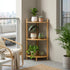 3-Tier (1, 3-Tier) Expandable Bamboo Corner Shelf Stand,Corner Bookshelf, Display Storage Shelves with Open Shelves