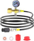 Soda Maker CO2 Tanks Adapter Hose with Big Pressure Gauge, Compatible with Fizzi Onetouch Jet Aqua Fizz Blue Cylinder