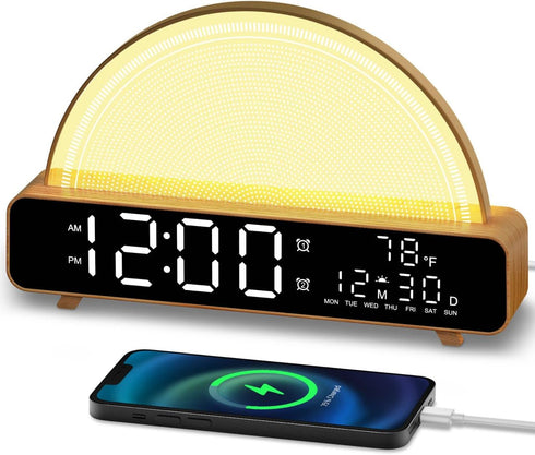 HAODINGMAI Sunrise Alarm Clock Wake Up Light with Sunrise Simulation White Noise Machine
