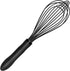 Kitchen Silicone Whisk, 11-Inch Heat Resistant Non Scratch Whisk, Metal Wire Stainless Steel Egg Bread Tool, Black