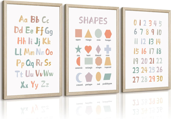 Pennclys Kids Playroom Wall Art Decor Nursery ABC Alphabet Poster Play Room Canvas