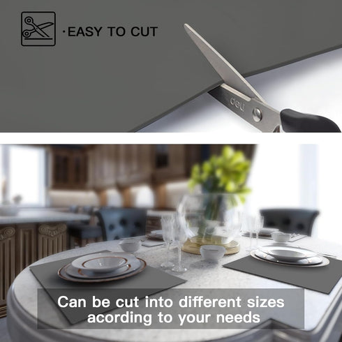 Silicone Countertop Mat, 35.4"x23.6"x0.08" Heat Resistant Waterproof Protector for Kitchen, Light Gray