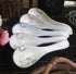 5pcs Ceramic Soup Spoons, Lucky Cat Hand Painted Dessert Spoons