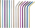 Gugrida Metal Straws - Stainless Steel Drinking Straws 8.5" Reusable 4 Set with Multi Color-Cleaning Brush for Tumblers