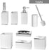 Set Creative Scents Estella White Toilet Brush - Decorative Bathroom Toilet Bowl Brush and Holder - Ventilated Toilet