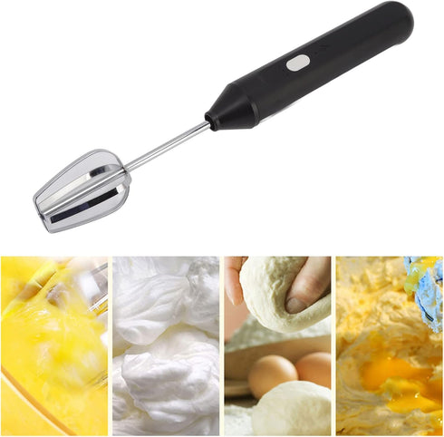 Electric Hand Blender, 3 in 1 Immersion Handheld Egg Beater, Milk Frother, Coffee Blender (Black)