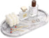 HESHIBI Oval Marble Bathroom Vanity Tray, Natural Luxury Marble Home Kitchen Bathroom Table