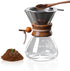 Tissting Wood Neck Pour Over Coffee Maker, 400ml Sleeve Brewer with Permanent Stainless Steel Filter