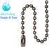Antique Nickel Shower Curtain Hooks, 12 Pack Heavy Duty Metal Rings with 6 Inch Ball Chain Design