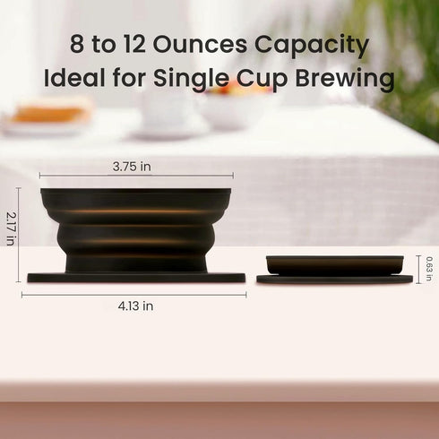 Paperless Collapsible Pour Over Coffee Dripper - Travel Coffee Maker with Reusable Metal Filter