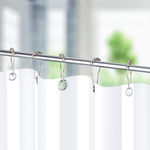 Titanker Shower Curtain Hooks Rings, Rust-Resistant Metal Shower Hooks for Bathroom Shower Rods (Set of 12, Matte