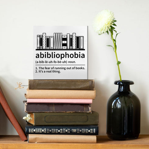 thoqii Book Lover Decor Wooden Box Sign, Bookworm Nerd Bookish Librarian Desk Decoration Home Bedroom Office Bookshelf