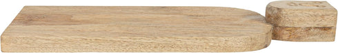 Creative Co-Op Compact Hand-Carved Mango Wood Slicer, Natural Cheese and Cutting Board