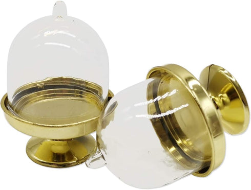 TIHOOD 12PCS Mini Cupcake Stand, Tiny Cake Dome with Clear Plastic for Chocolate, Cheese, and Candies