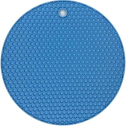 Silicone 2-Pack Trivets for Hot Dishes - Hot Pads for Kitchen, Pot Holders for Hot Pots and Pans, Silicone Mats for Kitchen Countertops, Table, Flexible Easy to Wash and Dry (Blue) by Freedom Farms