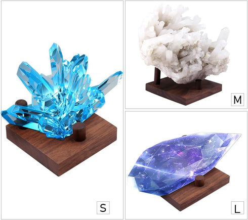 Walnut Crystal Display Stand, Three-Peg Easel for Fossil, Coral, Geodes, Rock, Mineral, Agate
