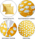 Set of 2 Outdoor Pillow Covers 16x16 Yellow Polka Dot Waterproof Decorative Pillow Cases for Summer Outdoor Sofa Bed