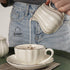 Sweejar Royal Ceramic Sugar and Creamer Set, 3 Piece Set with Cream Pitcher, Sugar Bowl, Lid & Spoon, White