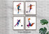 Soccer Player Abstract Sport Wall Art - 8x10" Set of 4 for Male Players, Coaches, and Fans