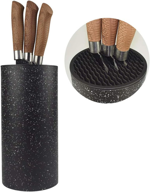 Universal Knife Block without Knives, Multi-Functional Resin Round Knife Holder with Unique Design for Easy Cleaning