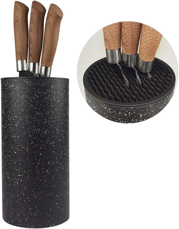 Universal Knife Block without Knives, Multi-Functional Resin Round Knife Holder with Unique Design for Easy Cleaning