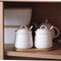 HAOTOP 2 Pack Ceramic Sugar Bowl with Tray, Spoon and Lid, Porcelain Jar for Sugar, Pepper, Coffee, Spice, 12 Ounces