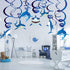 30PCS Shark Hanging Swirls Decorations - Summer Pool Under the Sea Party Supplies for Baby Shark Birthday