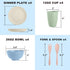 Sets 20 4, Sets, Set, Wheat Straw Dinnerware PCS Service for Unbreakable Kitchen Plates and Bowls Microwave Dishwasher