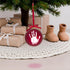 Tiny Ideas Christmas Baby's Handprint Ball Ornament - DIY Classic Christmas Tree Keepsake Gift, Red
