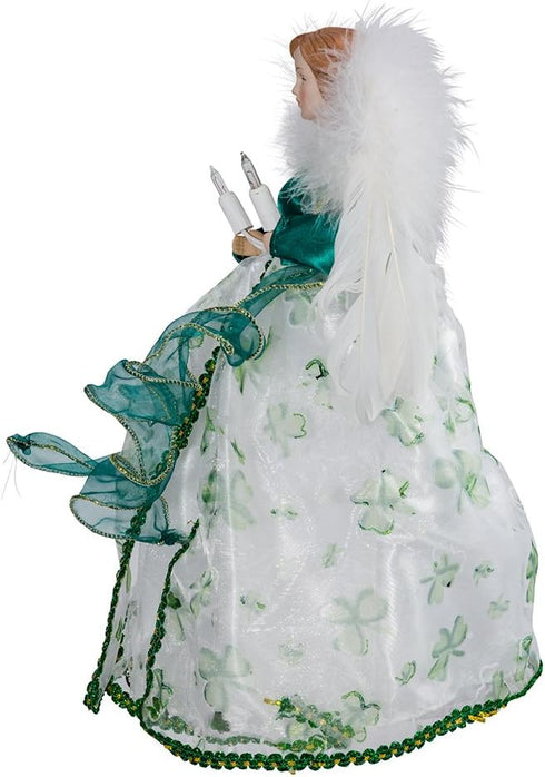 Kurt Adler UL 10-Light Angel Treetop Figurine, 12-Inch, Irish Tree Topper
