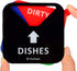 Kichwit Dishwasher Magnet Clean Dirty, Non-Scratch Strong Magnetic Backing, 3.5 Inch, Black