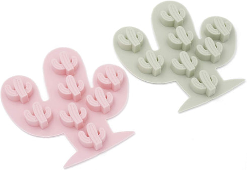 2Pcs Mini Cactus Ice Cube Tray Set, Small Cacti Silicone Molds for Making Candy and Baking