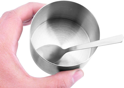 Sugar Container with Lid and Spoon, Stainless Steel 12 Ounce Multi-Function Spice Jar for Kitchen