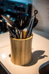 Bamboo Kitchen Counter Utensil Crock Holder Caddy (Natural Large)
