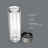 14oz Glass Multi Tea Infuser Bottle - Double Wall Borosilicate Glass Flask | No Plastic Touches Contents | Perfect