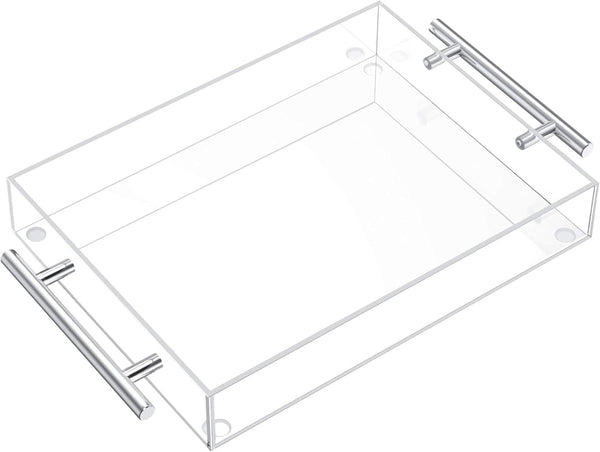 Richboom Clear Acrylic Serving Tray 16"x12" - Coffee Table Living Room Kitchen