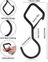 20 Hanging,4 Inch Closet Buckle,Closet (20Pack, PCS S Hooks for Heavy Duty Hooks with Safety Hooks Hanging