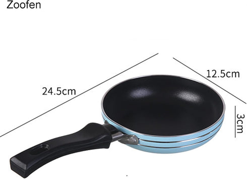 Zoofen 4.7" Frying Pan Mini Round Egg Skillet Non Stick One Egg Fry Pan Breakfast Pan with Long Handle by Zoofen