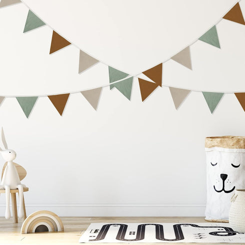 2 7.75 Oudain Pcs Pennant Banner Flags Nursery Garland Triangle Bunting Flags Playroom Wall Decor Banner for Nursery