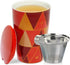 12 oz Tea Forte Double-Walled Ceramic Kati Cup, Removable Stainless Steel Infuser Basket and Lid, Steeps Loose Leaf