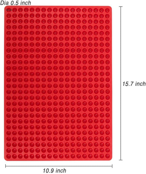 Webake Mini Round Silicone Molds, Semi Sphere Gummy Candy Chocolate Chip Molds, 468 Cavity (Red-0.5 Inch)
